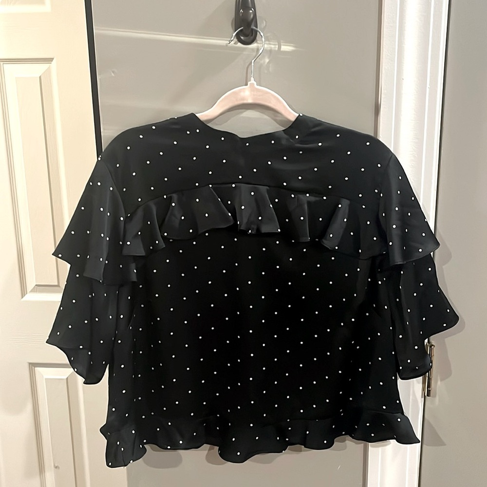 Polka Dot Ruffle Party Top Caplet